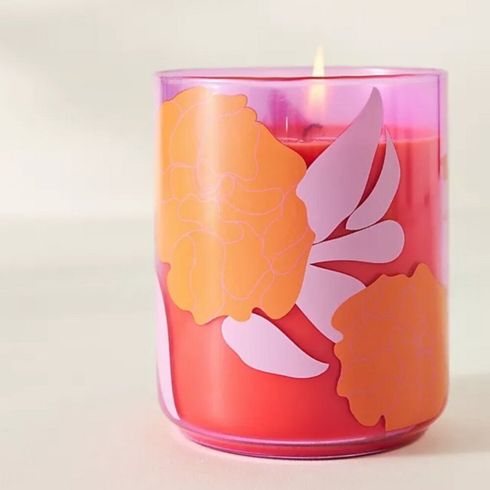 SOLD - Anthropologie Neon Fresh Fig Tree Glass Candle - New in Box!